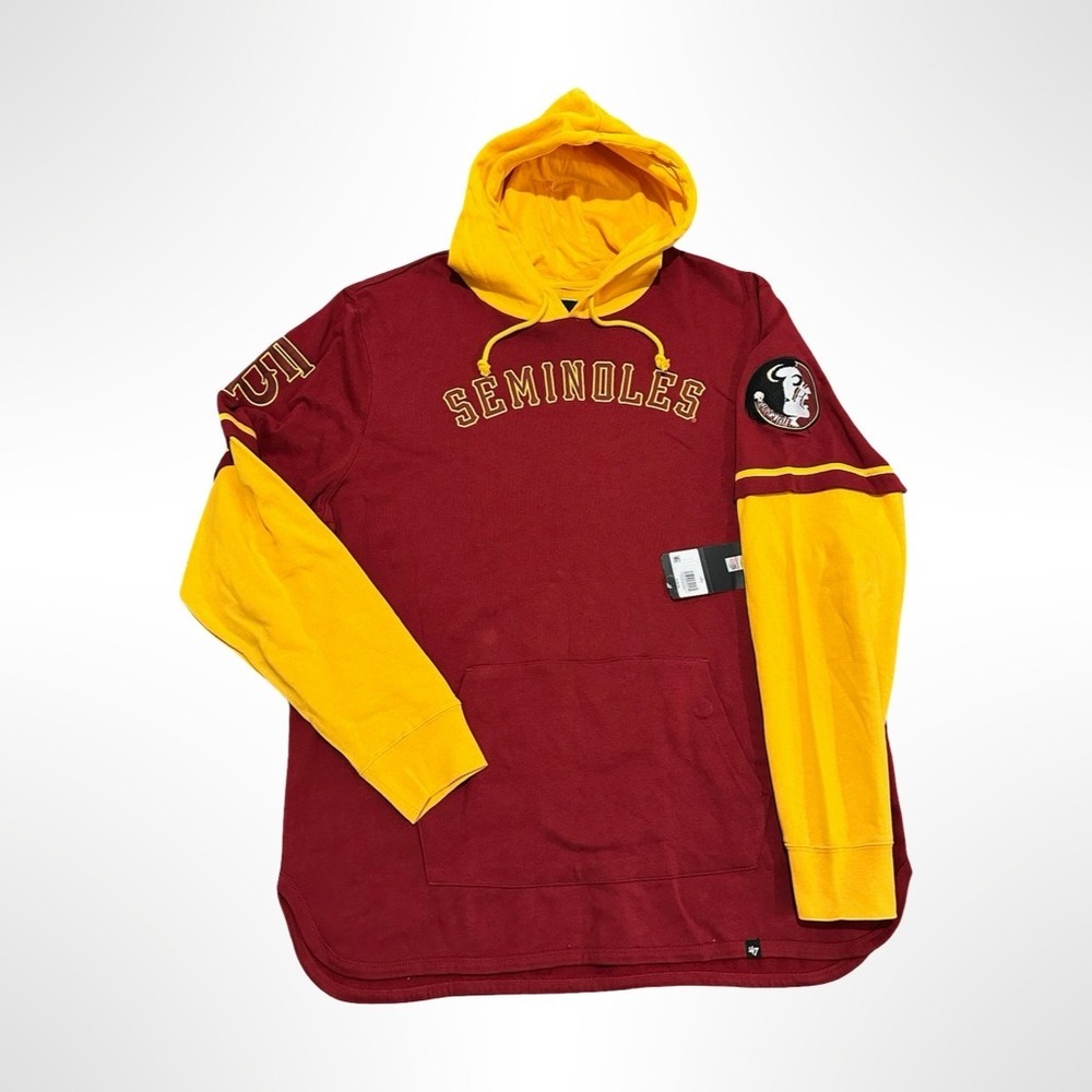 Florida State Seminoles Hoodie Sweatshirt 47 Brand Mens 2XL NWT ACC Football